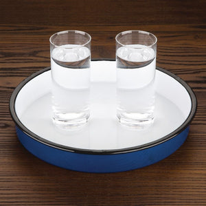 Olympia geÃ«mailleerd stalen dienblad rond 32cm