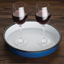 Afbeelding in Gallery-weergave laden, Olympia geÃ«mailleerd stalen dienblad rond 32cm
