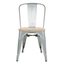 Afbeelding in Gallery-weergave laden, Bolero Bistro gegalvaniseerd stalen stoelen met houten zitting (4 stuks)