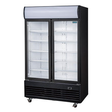 Afbeelding in Gallery-weergave laden, Polar G-Serie Rechtopstaande Scharnierdeur Display Koeling met Lichtbak 950Ltr Zwart