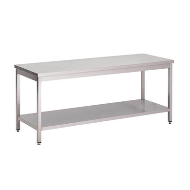 Gastro M RVS werktafel met onderblad 88x140x70cm