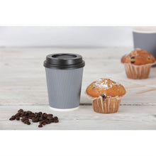 Afbeelding in Gallery-weergave laden, Fiesta Recyclable koffiebekers ribbelwand blauwgrijs 225ml (25 stuks)