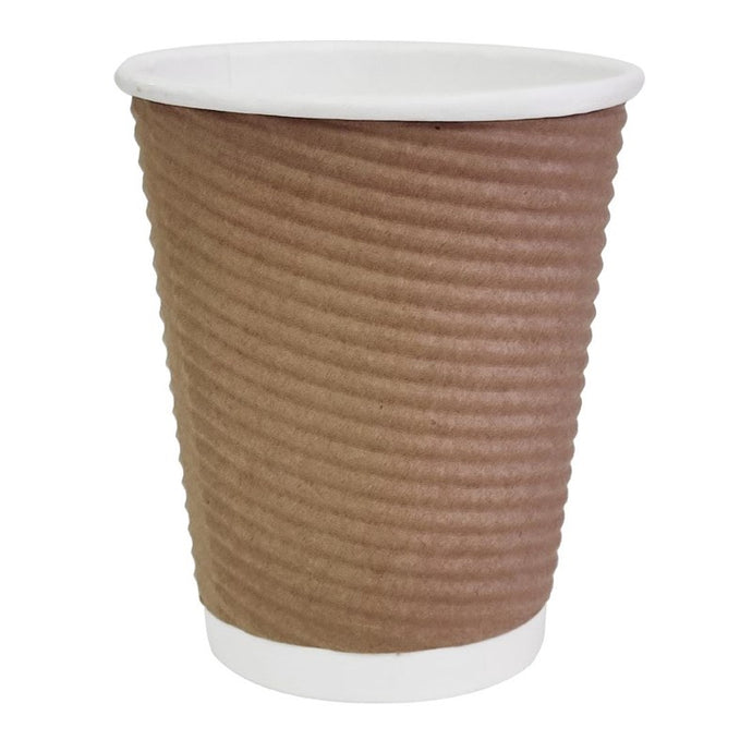Fiesta Recyclable Hot Cups met gerimpelde wand lichtbruin 23cl x500 (500 stuks)