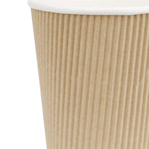 Fiesta Recyclable Hot Cups met gerimpelde wand lichtbruin 23cl x500 (500 stuks)