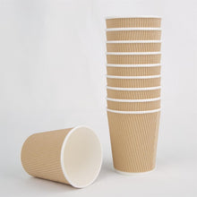 Afbeelding in Gallery-weergave laden, Fiesta Recyclable Hot Cups met gerimpelde wand lichtbruin 23cl x500 (500 stuks)