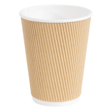 Afbeelding in Gallery-weergave laden, Fiesta Recyclable koffiebekers ribbelwand 340ml (25 stuks)