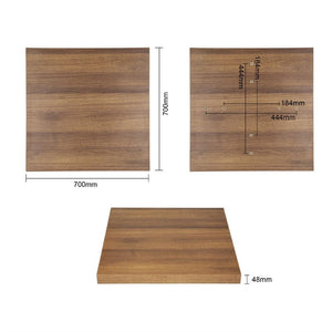 Bolero vierkant tafelblad Rustic Oak 70cm