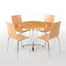 Afbeelding in Gallery-weergave laden, Bolero stoel met vierkante rug beuken (4 stuks)