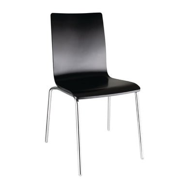 Bolero stoel met vierkante rug zwart - (4 stuks)
