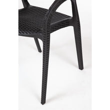 Afbeelding in Gallery-weergave laden, Bolero polyrotan stoel met armleuning zwart (4 stuks)