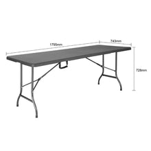 Afbeelding in Gallery-weergave laden, Bolero Rattan Rechthoekige Opvouwbare Tafel Zwart 6Ft