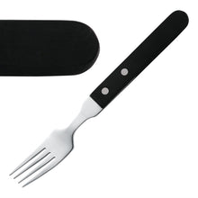 Afbeelding in Gallery-weergave laden, Amefa steakvork met zwart heft (12 stuks)