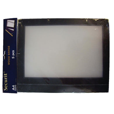 Securit A4 set extra insteekhoezen zwart (5 stuks)