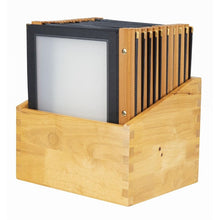 Afbeelding in Gallery-weergave laden, Securit menumappen set met houten box A4 zwart (20 stuks)