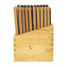 Afbeelding in Gallery-weergave laden, Securit menumappen set met houten box A4 zwart (20 stuks)