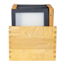 Afbeelding in Gallery-weergave laden, Securit menumappen set met houten box A4 zwart (20 stuks)