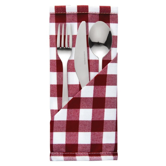 Mitre Comfort Gingham servet rood-wit 41x41cm (10 stuks)