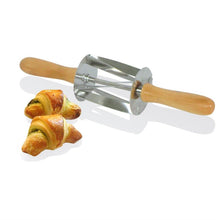 Afbeelding in Gallery-weergave laden, Gobel rvs mini croissantensnijder met houten handvat 345x75x75mm