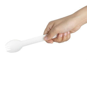 Fiesta composteerbare papieren sporks 160 mm (pakket van 100)