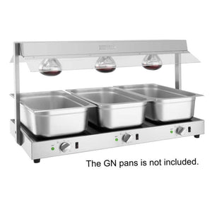 Buffalo Voedselverwarmer Met Galerij 3X GN 1/1