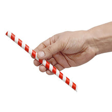 Afbeelding in Gallery-weergave laden, Fiesta Composteerbare Bubble Tea Rietjes Rood &amp; Wit 12X210mm (Verpakking Van 150)