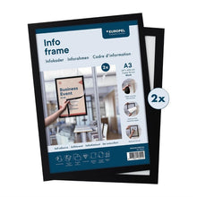 Afbeelding in Gallery-weergave laden, Europel Info Kader / Zelfklevende Set 2 Stuks A3 Zwart