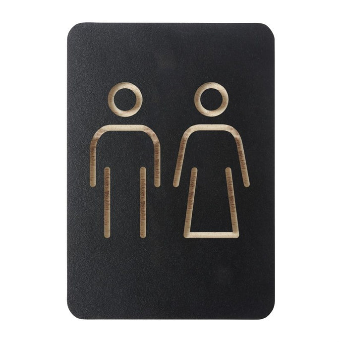 Europeel Pictogram Bord Mannen/Vrouwen Zwart