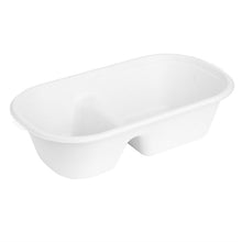 Afbeelding in Gallery-weergave laden, Fiesta composteerbare bagasse ovale 2-compartimenten container 900ml (pakket van 100)