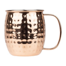 Afbeelding in Gallery-weergave laden, Olympia Barware Gehamerd RVS Koper Gecoate Mokken 440ml