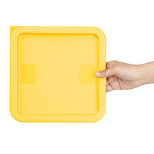 Afbeelding in Gallery-weergave laden, Hygiplas Vierkante Voedselopslagcontainer Deksel Geel Medium