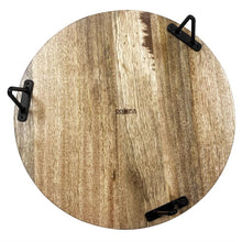 Afbeelding in Gallery-weergave laden, Olympia ronde presenteerstandaard van mangohout met metalen poten 300x80mm