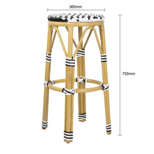 Afbeelding in Gallery-weergave laden, Bolero Parijse Stijl PE Rieten Barkrukken Zwart (2 Pack)