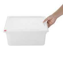 Afbeelding in Gallery-weergave laden, Hygiplas Click PP GN Container 2/3 met Deksel &amp; 7 Kleur Clips 150mm 12Ltr (Set van 4)