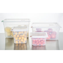 Afbeelding in Gallery-weergave laden, Hygiplas Click PP GN Container 2/3 met Deksel &amp; 7 Kleur Clips 150mm 12Ltr (Set van 4)