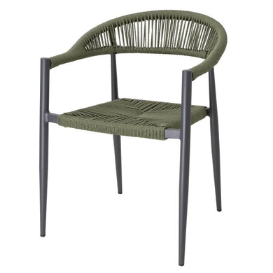 Bolero Eden PE gevlochten rattan outdoor armstoelen groen (4 stuks)