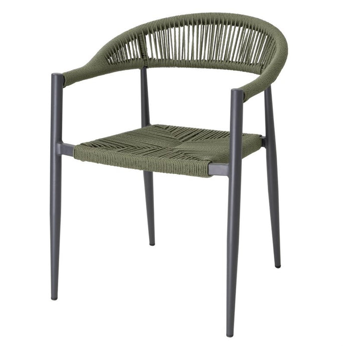 Bolero Eden PE gevlochten rattan outdoor armstoelen groen (4 stuks)