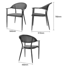 Afbeelding in Gallery-weergave laden, Bolero Santiago outdoor armstoelen zwart (4 stuks)