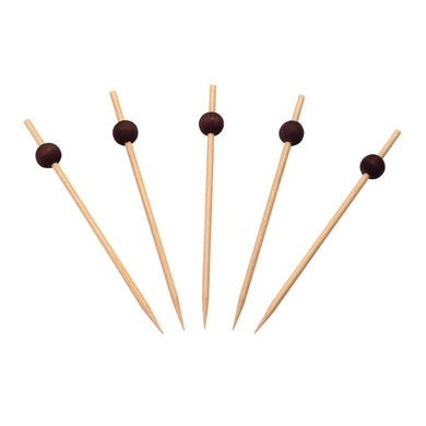 Sier Disposables Bamboeprikker met Zwarte Bal 120 mm (doos van 250 stuks)