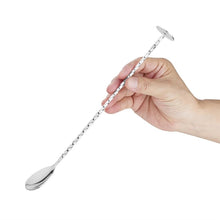 Afbeelding in Gallery-weergave laden, Olympia RVS gedraaide cocktaillepel met stamper 27cm