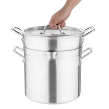 Afbeelding in Gallery-weergave laden, Vogue aluminium pan met au bain marie inzet 10L