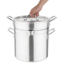Afbeelding in Gallery-weergave laden, Vogue aluminium pan met au bain marie inzet 10L