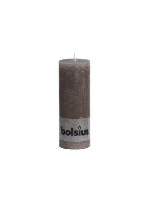 Kaarsen rustiek 130/68 taupe 6x2st