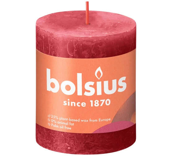 Kaarsen rustiek 80/68 Delicate Red 4st