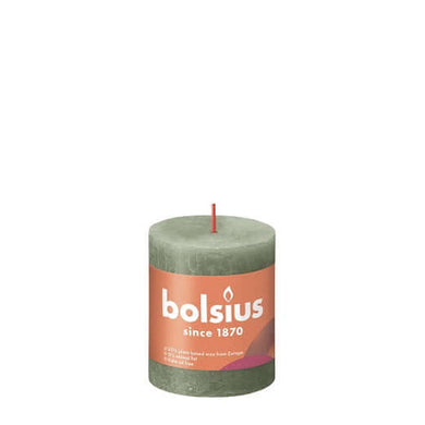 Kaarsen rustiek 80/68 Fresh Olive 4st
