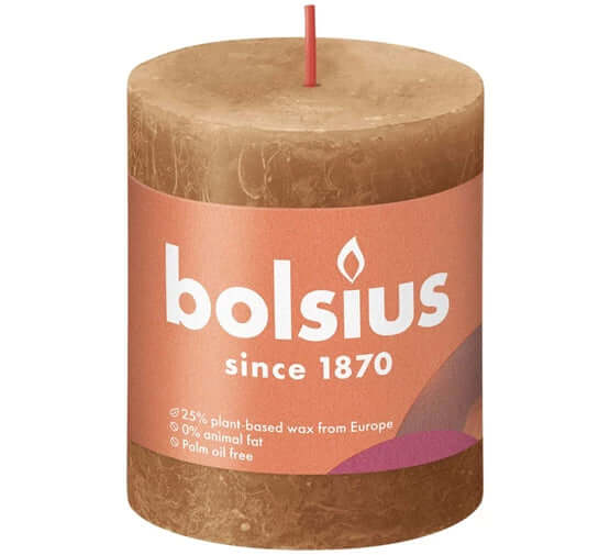Kaarsen rustiek 80/68 Spice Brown 4st