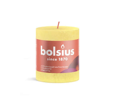 Kaarsen rustiek 80/68 Sunny Yellow 4st