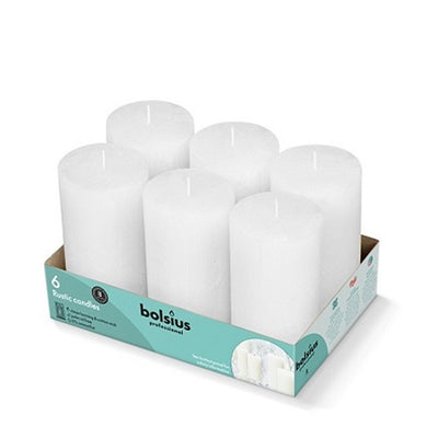 Kaarsen rustiek 190/68 wit 12 st.