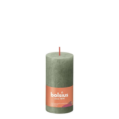 Kaarsen rustiek 100/50 Fresh Olive 8st