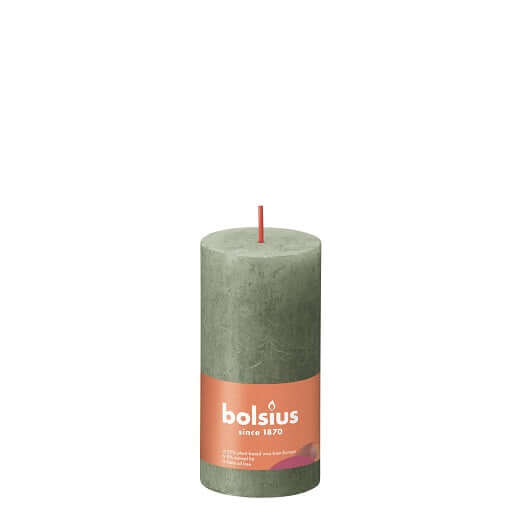 Kaarsen rustiek 100/50 Fresh Olive 8st