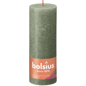 Kaarsen rustiek 190/68 Fresh Olive